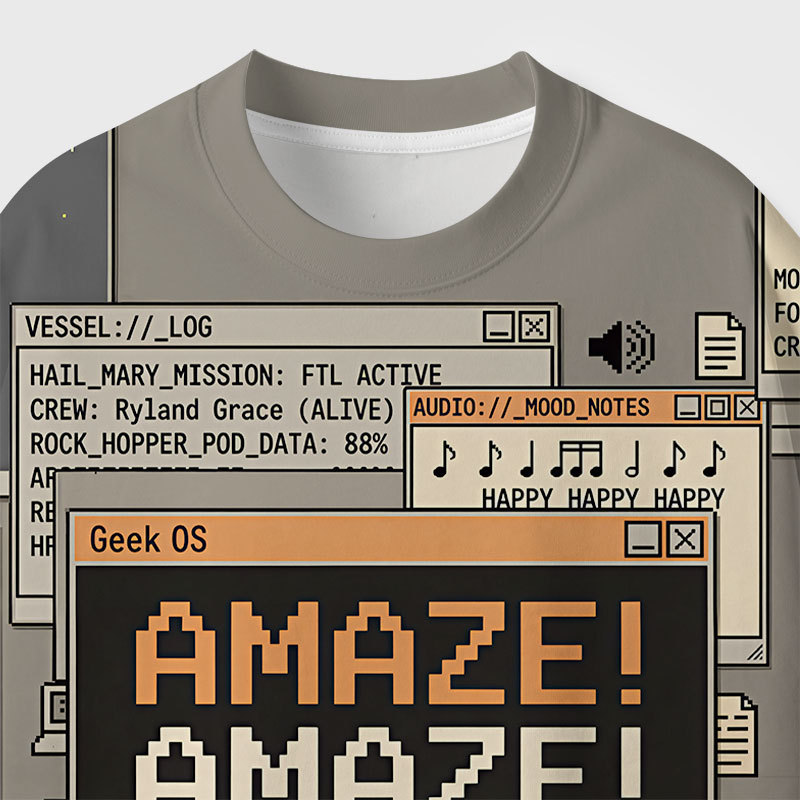 Amaze Geek Eco Oversized Graphic Tees