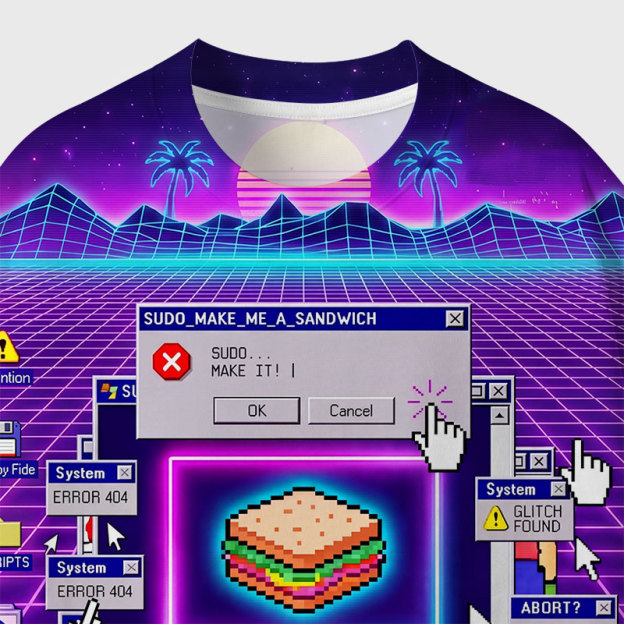 Sudo Make Me A Sandwich Geek Eco Oversized Graphic Tees