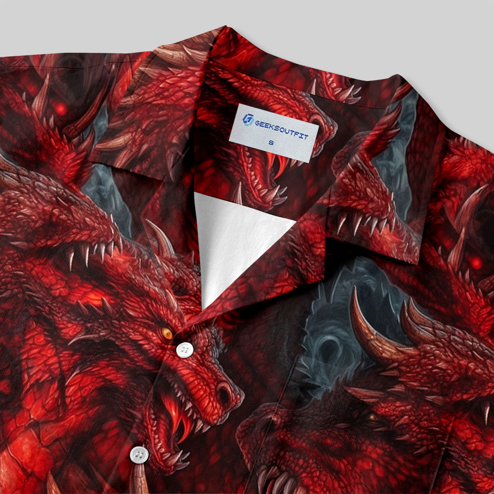 DND Domineering Dragon Button Up Pocket Shirt