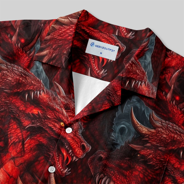 DND Domineering Dragon Button Up Pocket Shirt