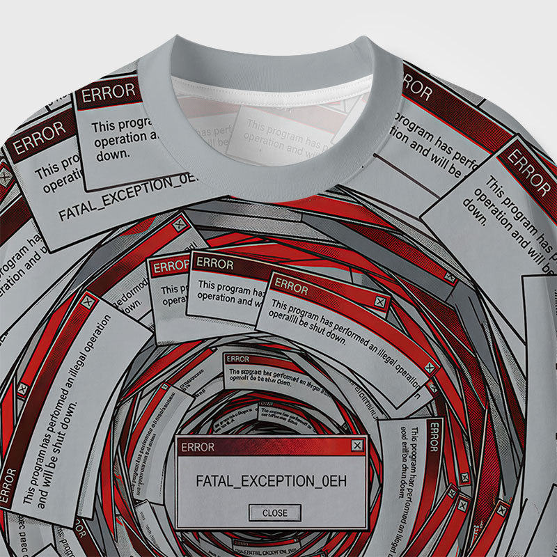 System Crash Loop Geek Eco Oversized Graphic Tees