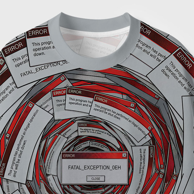 System Crash Loop Geek Eco Oversized Graphic Tees