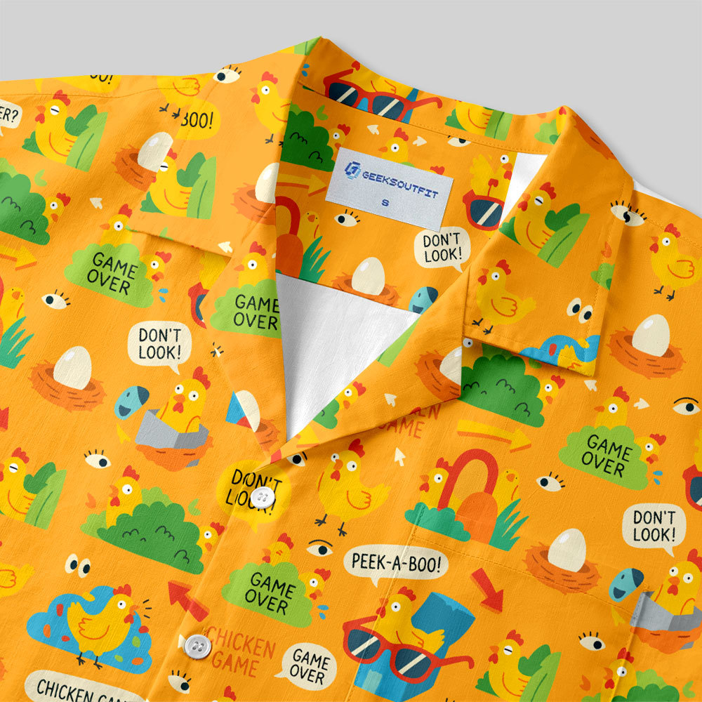 Chicken Game Chaotic Button Up Pocket Shirt