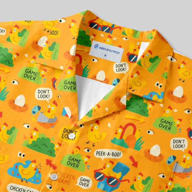 Chicken Game Chaotic Button Up Pocket Shirt
