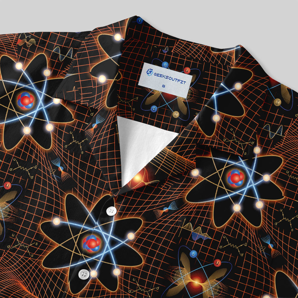 Subatomic Chaos Neon Science Button Up Pocket Shirt