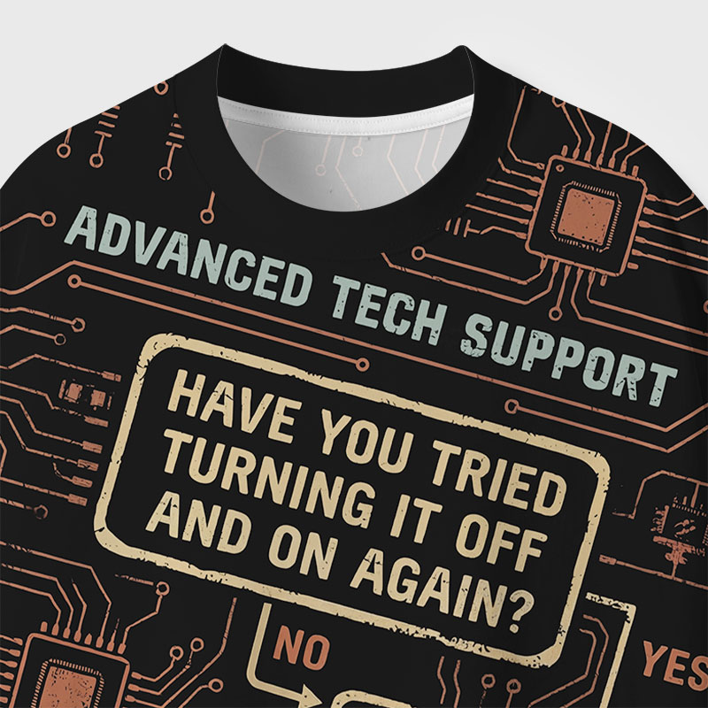 Turn It Off And On Again Geek Eco Oversized Graphic Tees