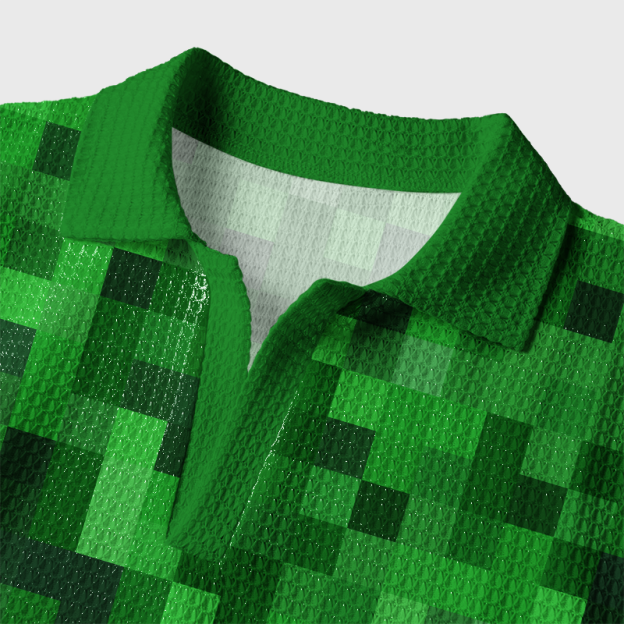 Full Blocks Geek Crochet Polo Shirt
