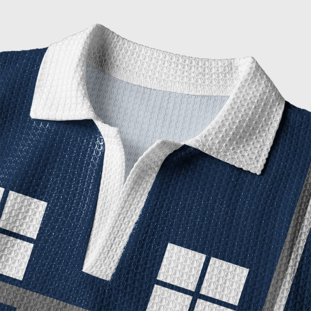 Blue Time Box Inspired Geek Crochet Polo Shirt