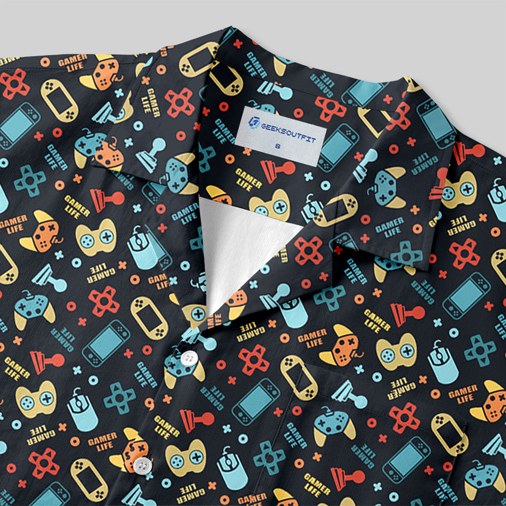 Gamepad Vintage Button Up Pocket Shirt