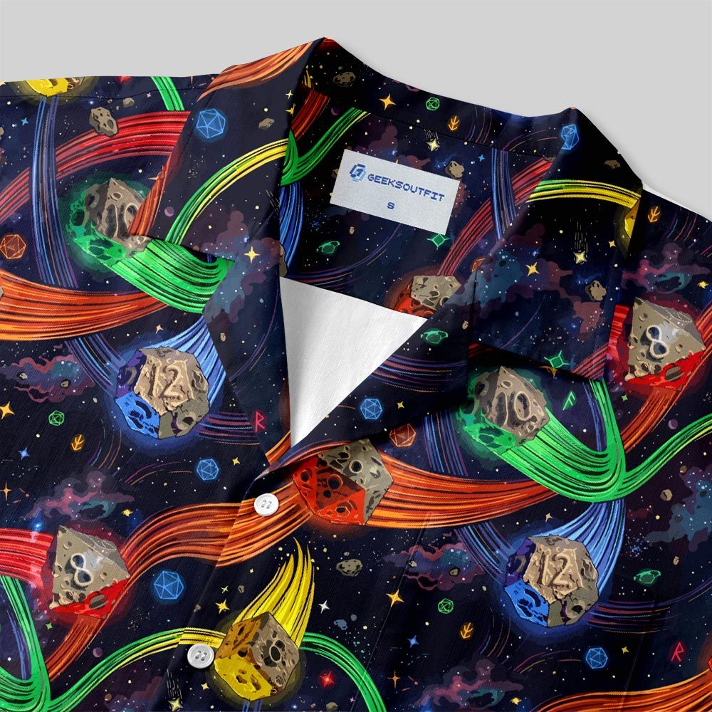 Tabletop Adventurer's Galaxy Quest Polyhedral Button Up Pocket Shirt