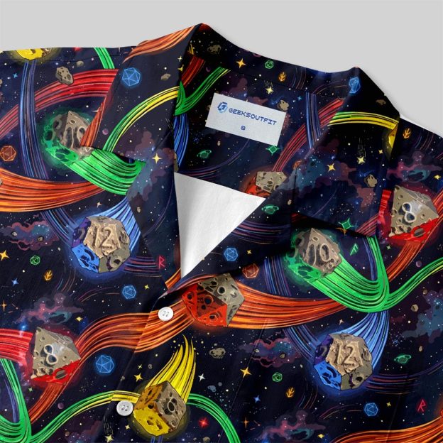 Tabletop Adventurer's Galaxy Quest Polyhedral Button Up Pocket Shirt