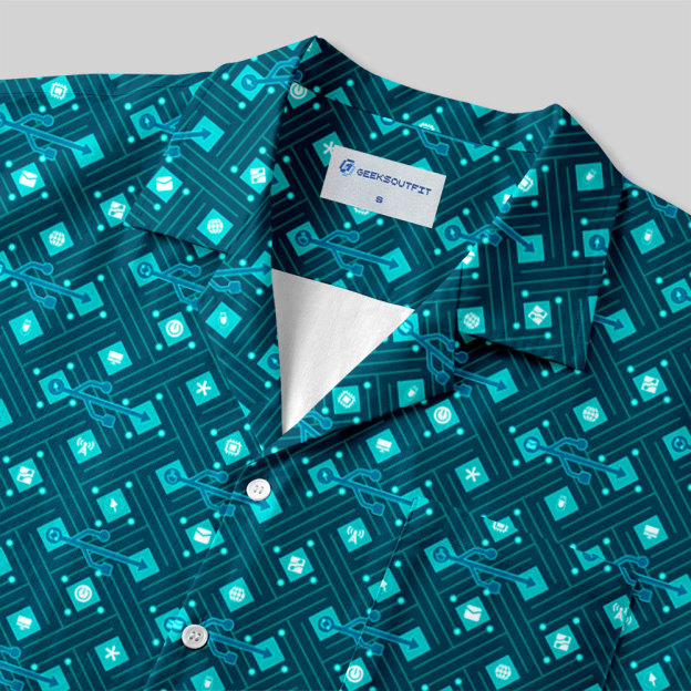 USB Interface Button Up Pocket Shirt
