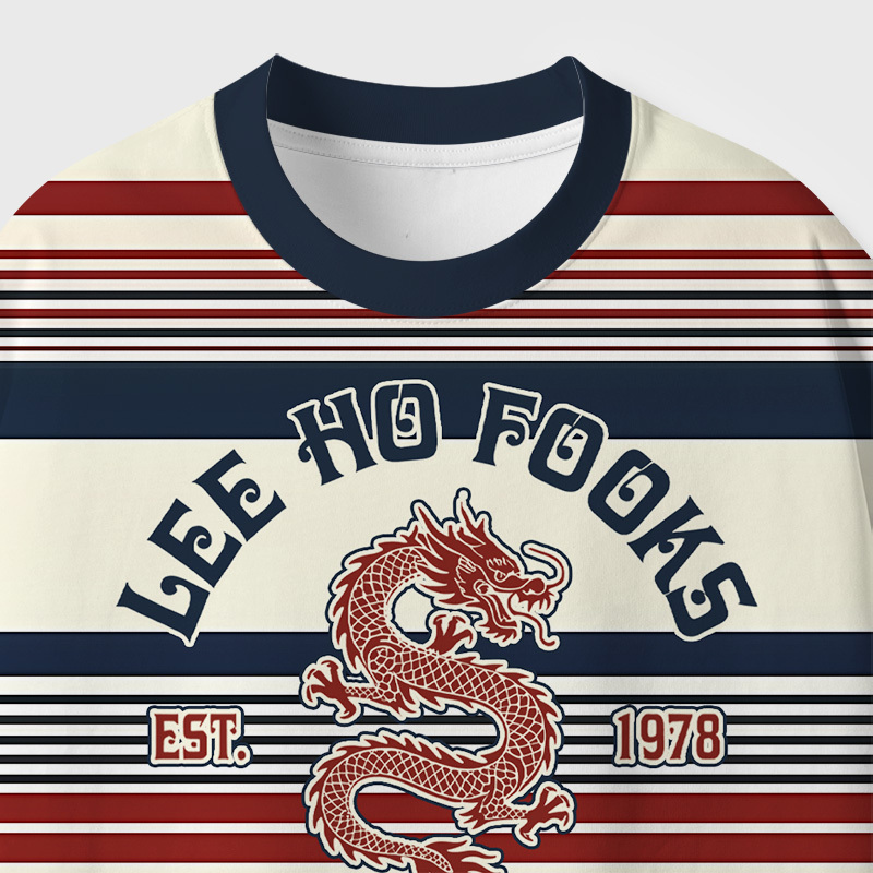 Lee Ho Fooks Restaurant Striped Geek Eco Oversized Graphic Tees