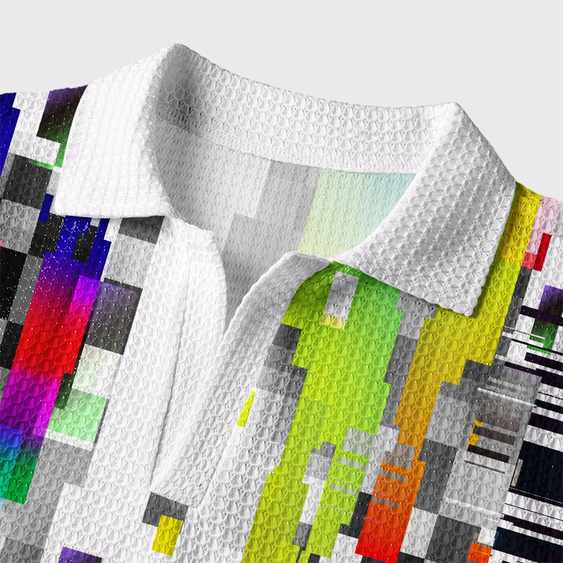 Broken Signal Geek Crochet Polo Shirt