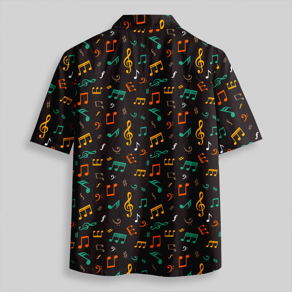 Musical Notes Button Up Pocket Shirt