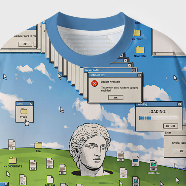 Windows XP Bliss Wallpaper Geek Eco Oversized Graphic Tees