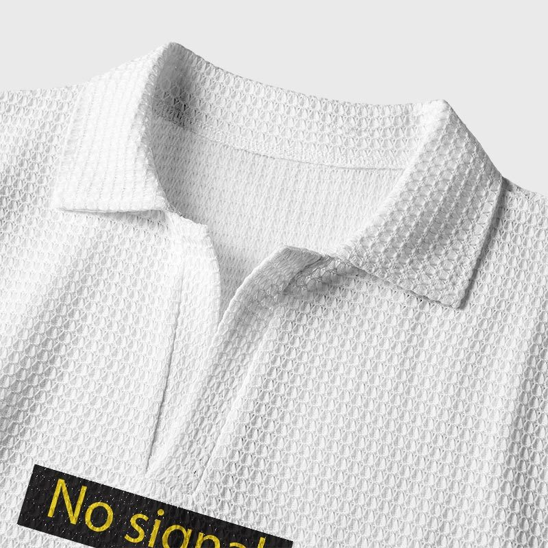 Retro TV No Signal Test Card Graphic Geek Crochet Polo Shirt