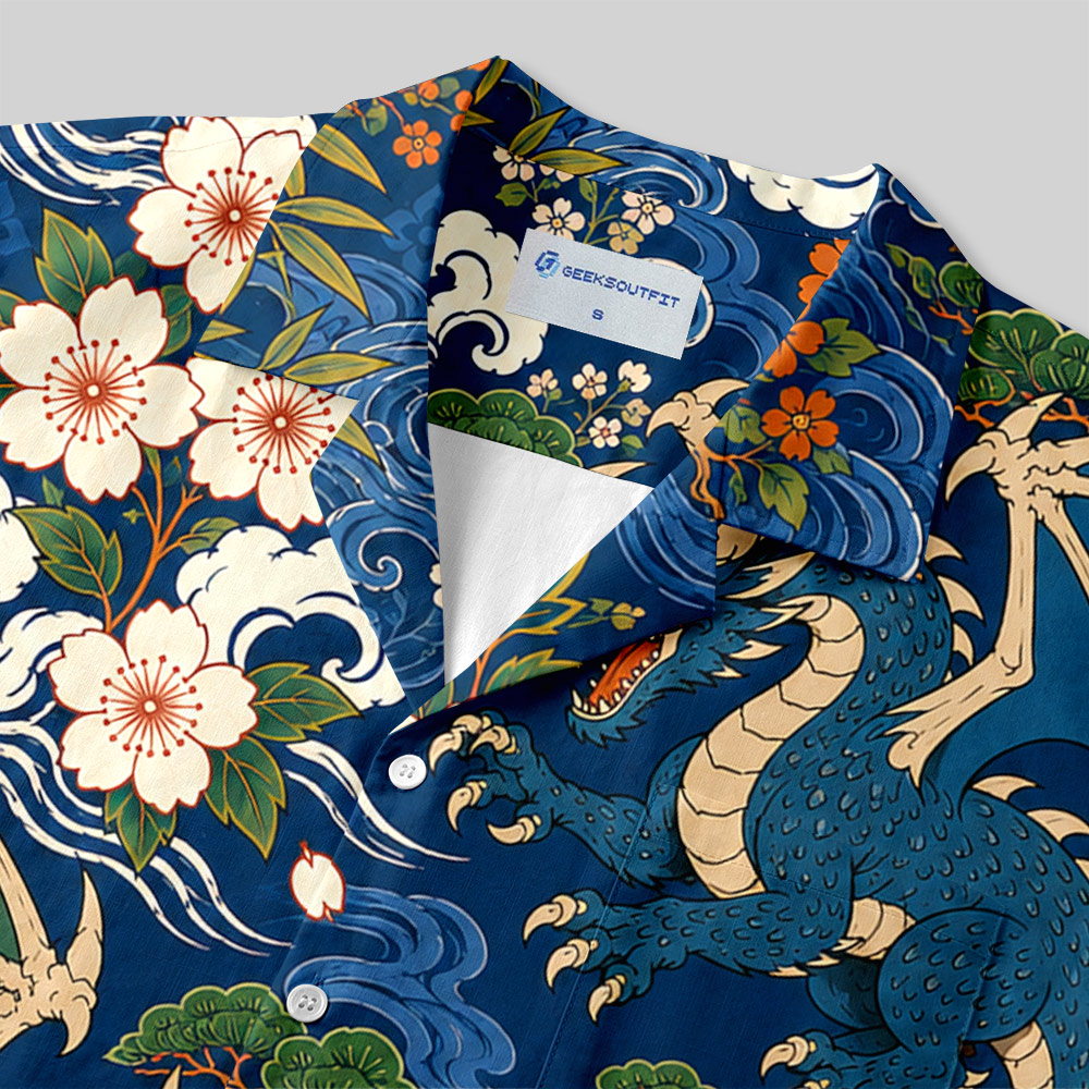 Ukiyo Dragon & Dice Button Up Pocket Shirt