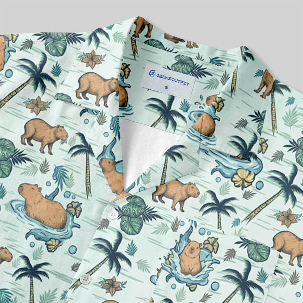 Island Capybara Button Up Pocket Shirt