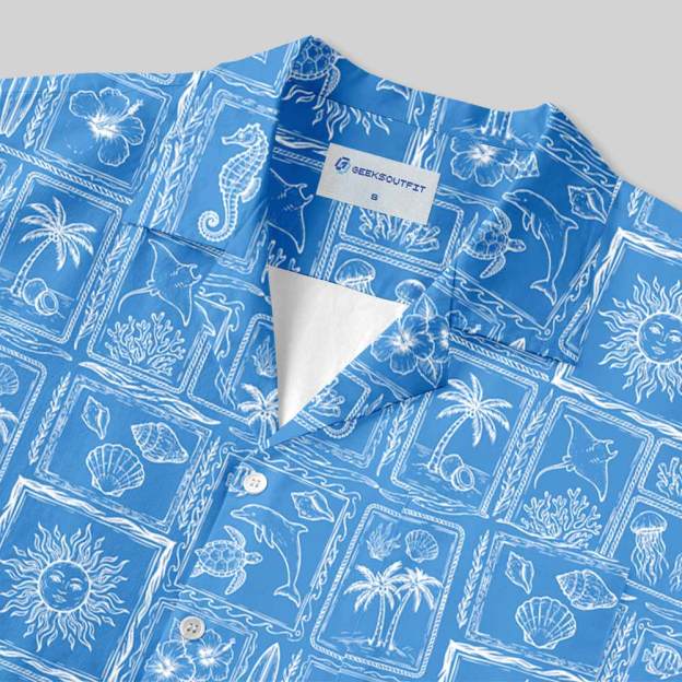 Ocean Tile Field Guide Button Up Pocket Shirt