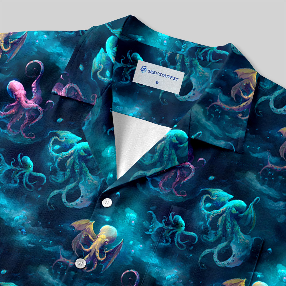 Uncharted Waters of Cthulhu Button Up Pocket Shirt