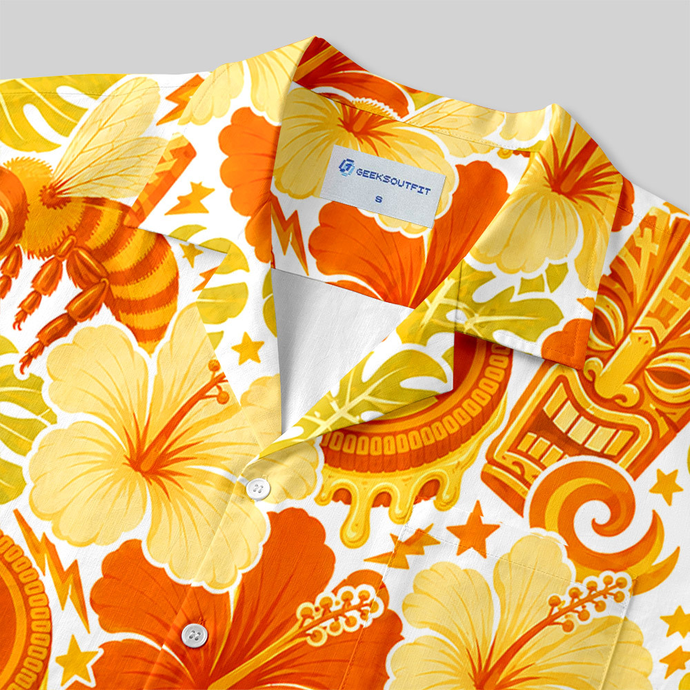 Rad-Beech Hawaiian Button Up Pocket Shirt