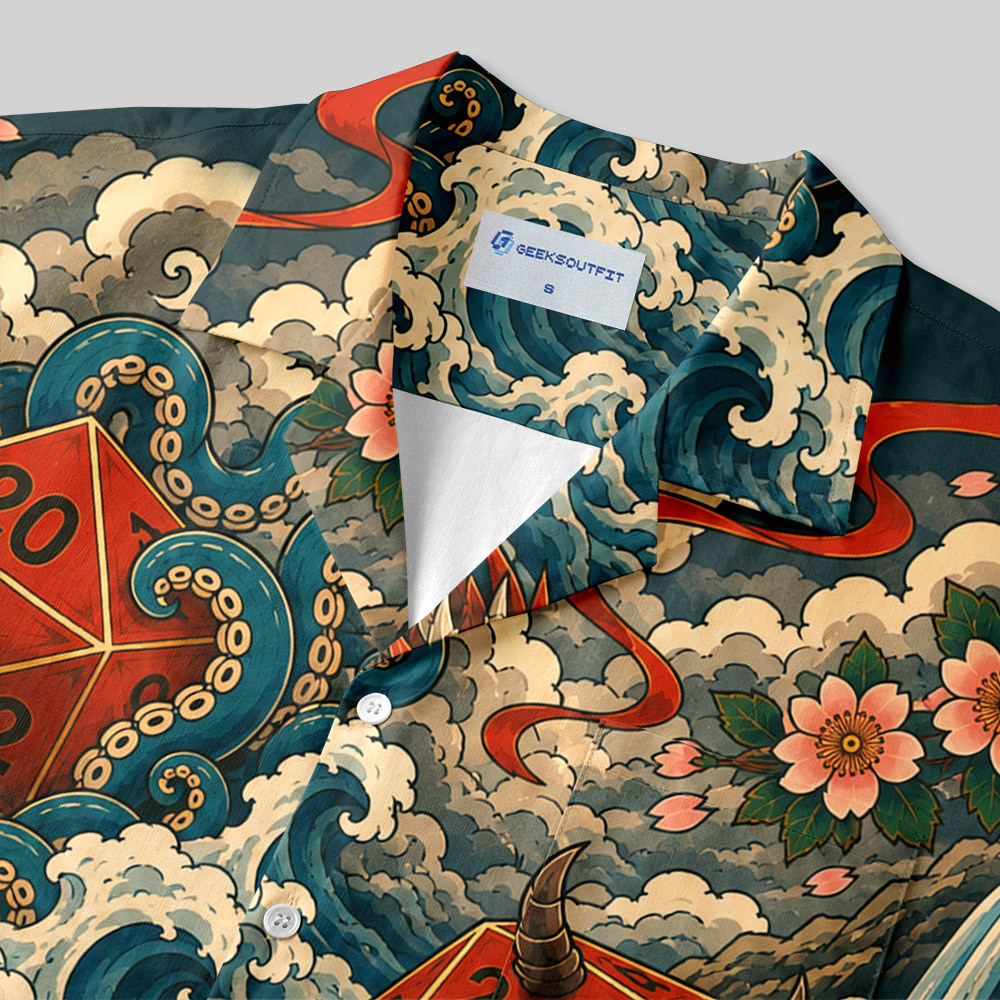 Ukiyo-e D20 Dragon Button Up Pocket Shirt