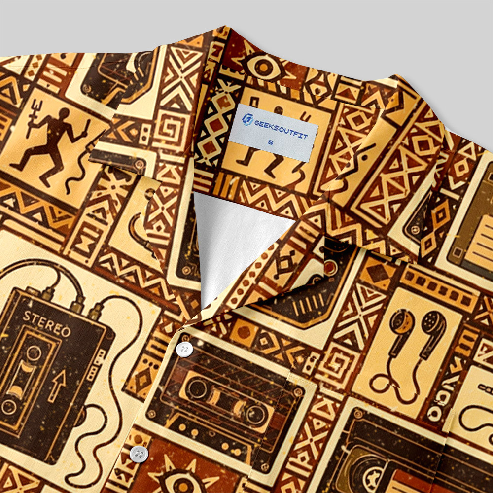 Digital Artifacts Tribal Button Up Pocket Shirt