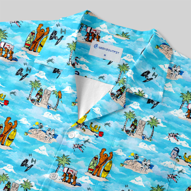 SciFi Sky Funny Button Up Pocket Shirt