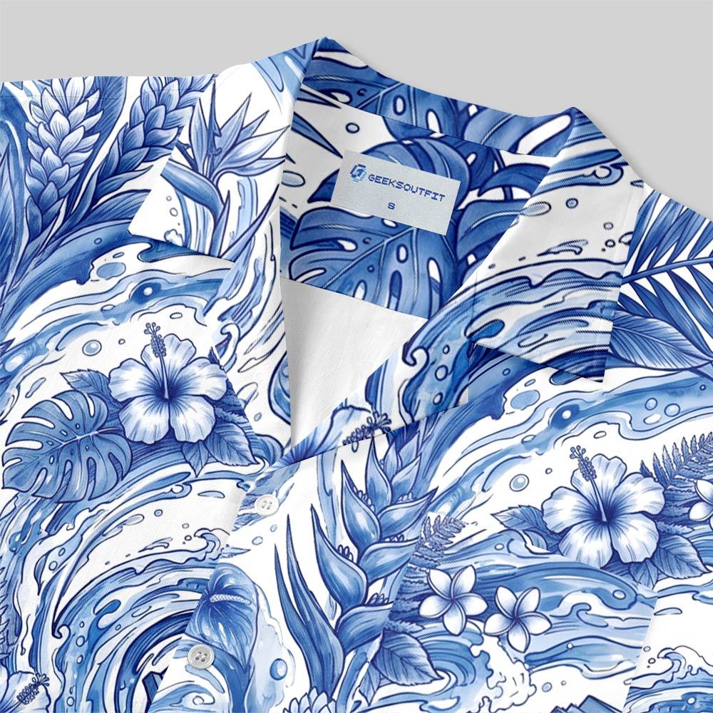 Blue Tides of Time Button Up Pocket Shirt