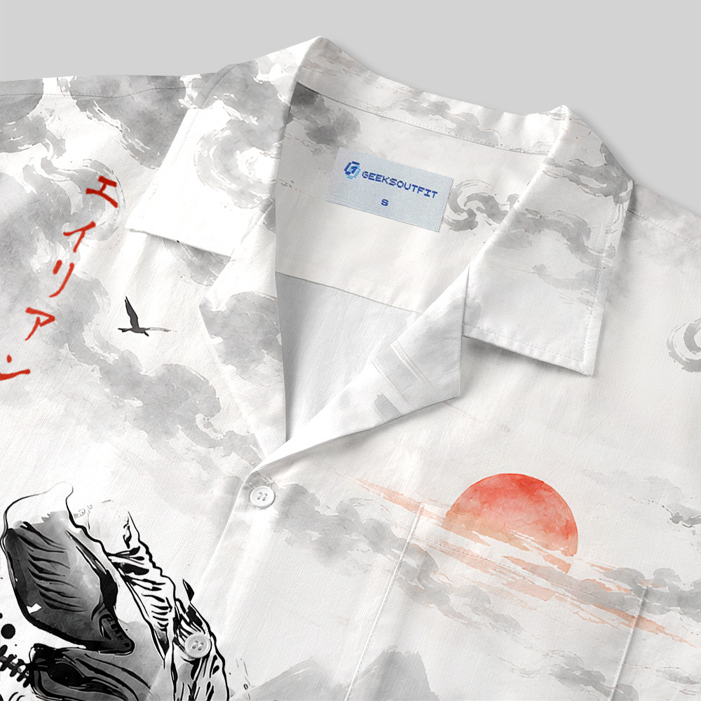 Mists of LV-426 Sumi-e Ink Button Up Pocket Shirt