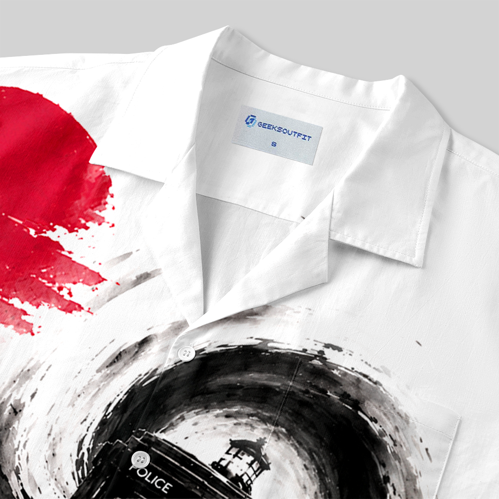 Sci-Fi Time Travel Vessel Button Up Pocket Shirt