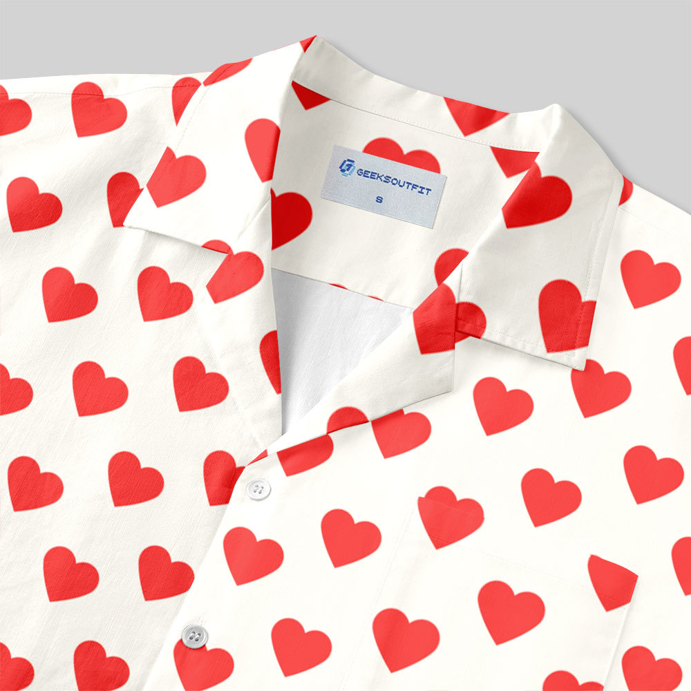He’s Wearing Hearts Button Up Pocket Shirt