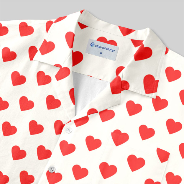 He’s Wearing Hearts Button Up Pocket Shirt