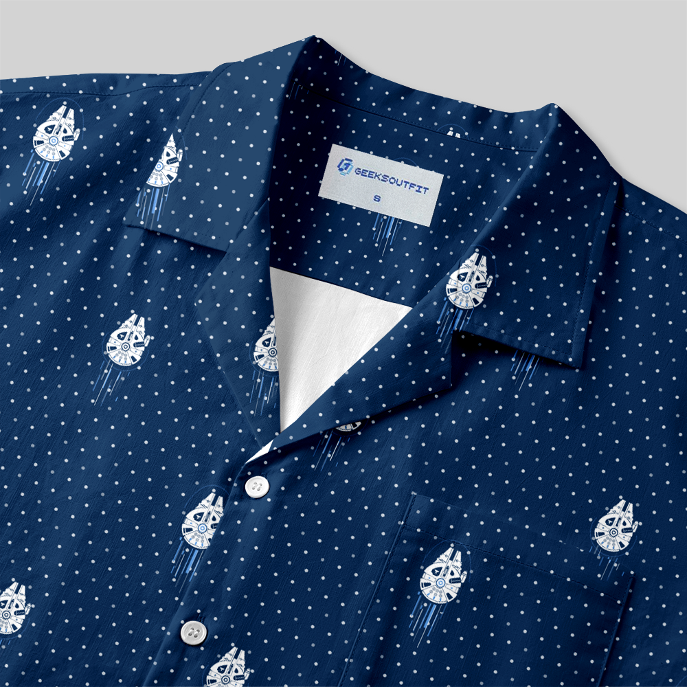 Space Traveler Polka Dot Button Up Pocket Shirt