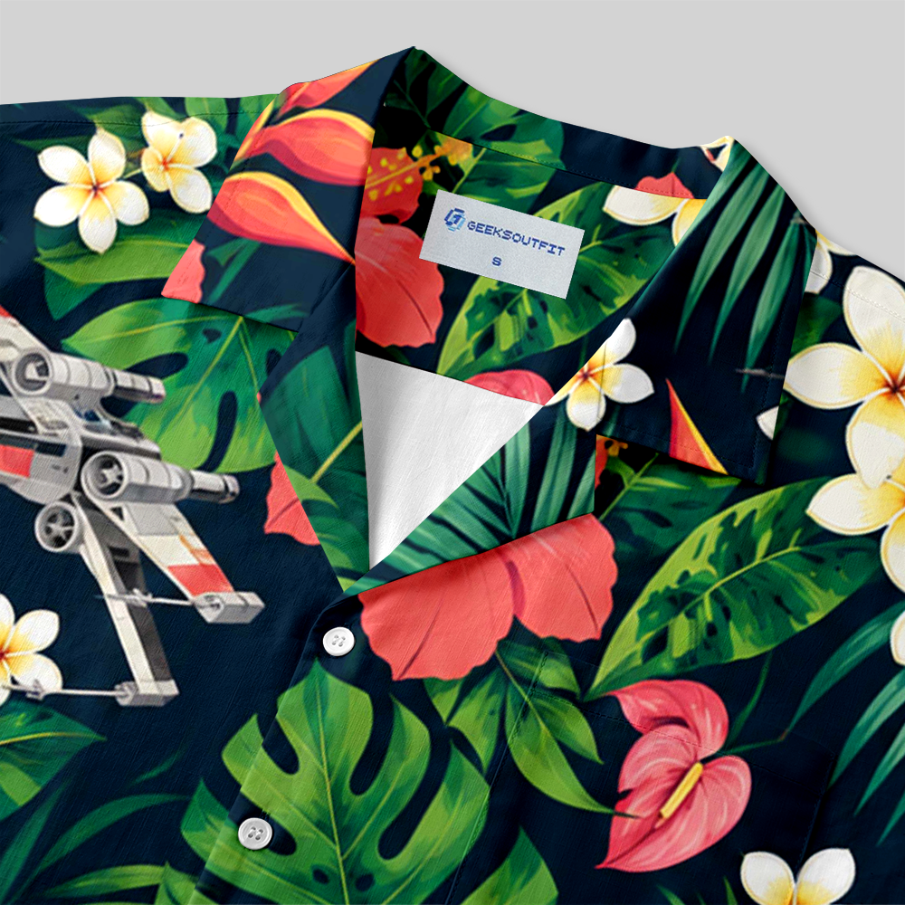 Cosmic Hibiscus Button Up Pocket Shirt