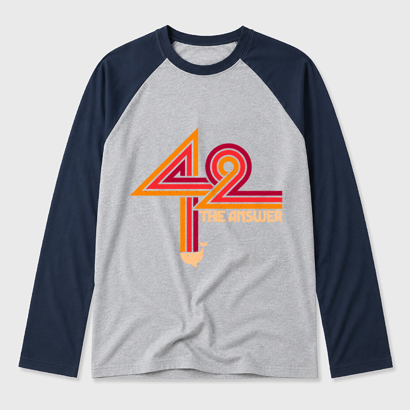 42 The Ultimate Answer Geek Retro Raglan Long-Sleeve Tee