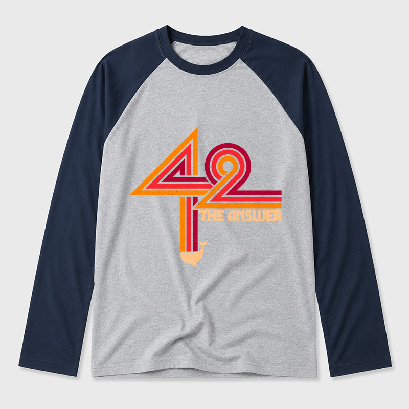 42 The Ultimate Answer Geek Retro Raglan Long-Sleeve Tee