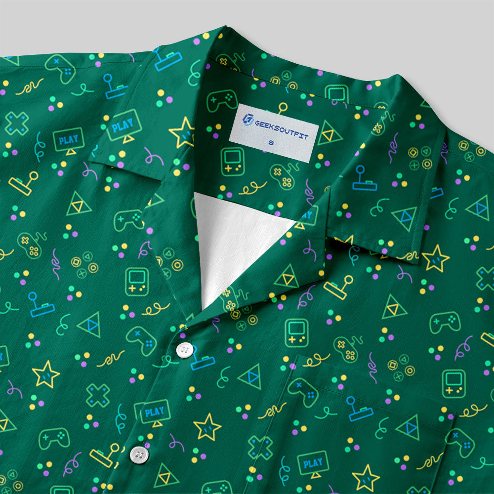 Game Icon Vintage Button Up Pocket Shirt