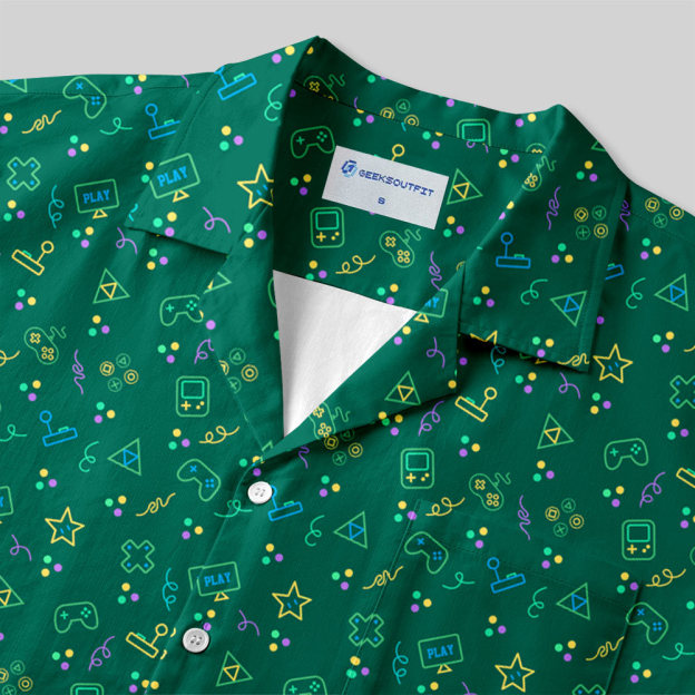 Game Icon Vintage Button Up Pocket Shirt