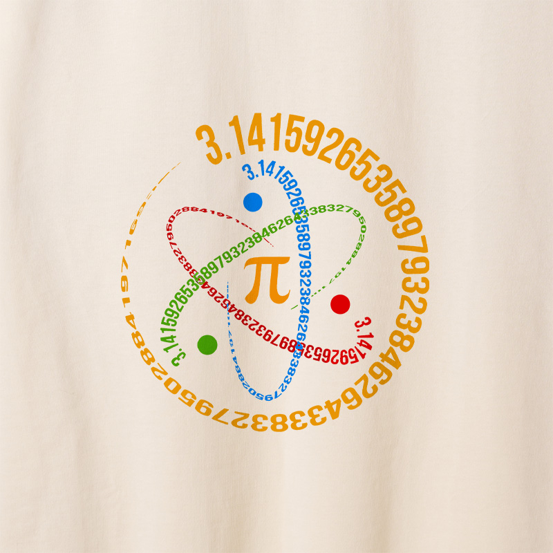 Atom Pi Math Science Geek Retro Raglan Long-Sleeve Tee