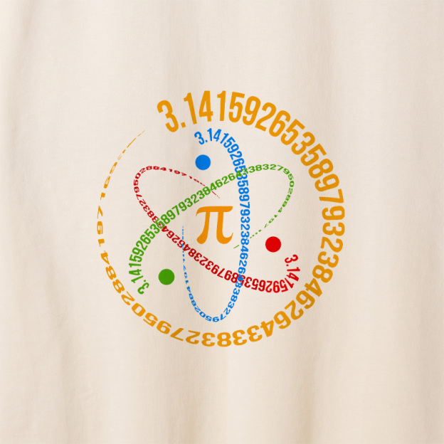 Atom Pi Math Science Geek Retro Raglan Long-Sleeve Tee