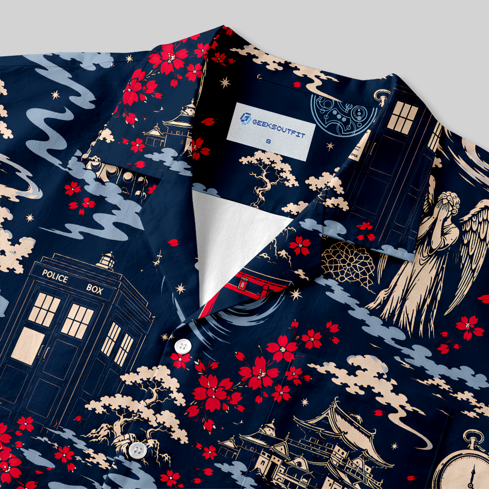 Midnight Time Traveler Button Up Pocket Shirt