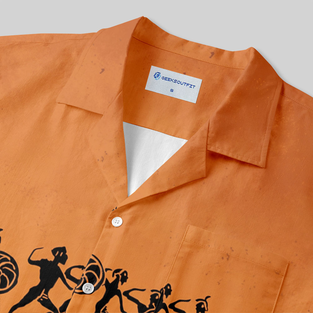 The Trojan Horse Epic War Cuban Button Up Pocket Shirt