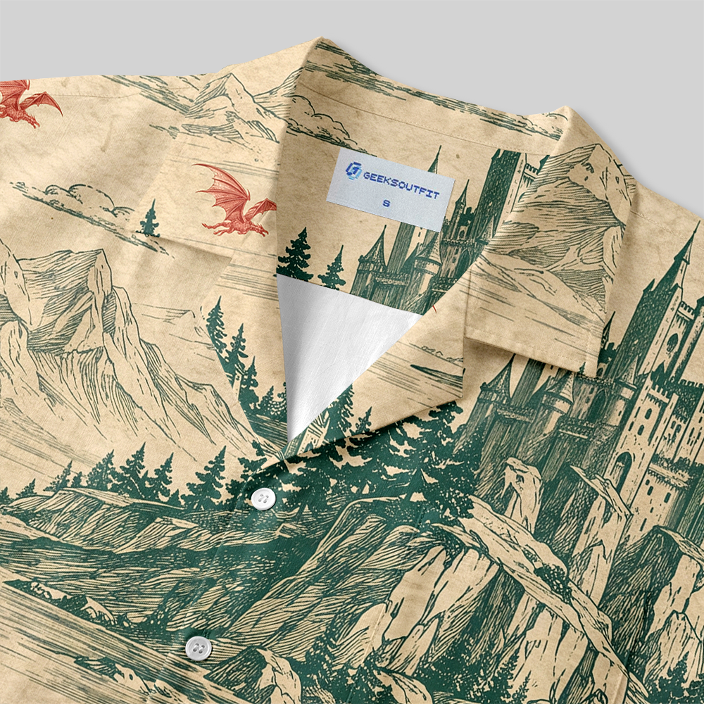 Dragons Above the Pines Button Up Pocket Shirt