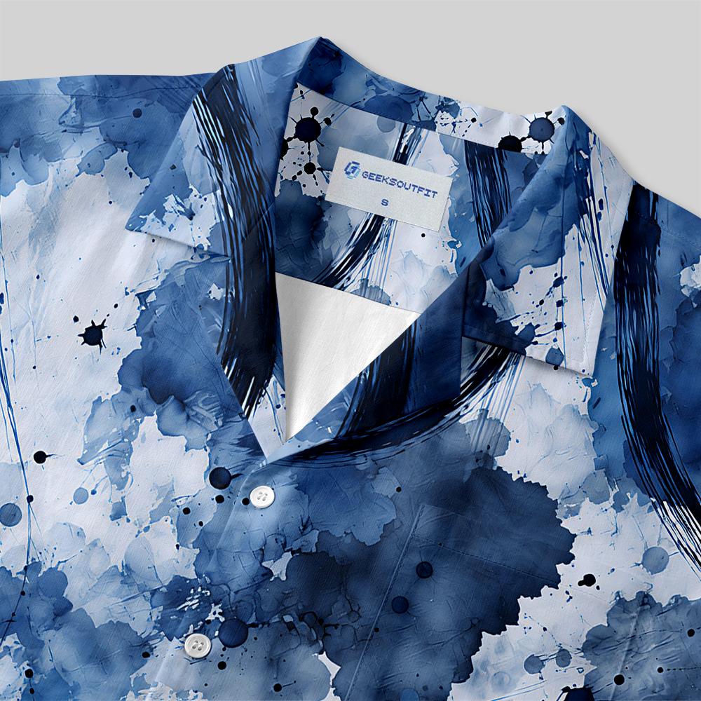 Temporal Drift Watercolor Button Up Pocket Shirt