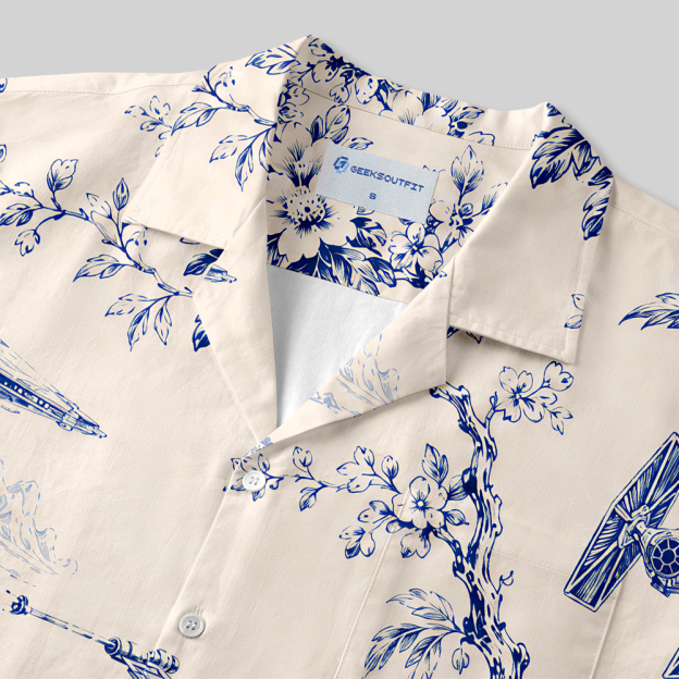 Celestial Blueware Button Up Pocket Shirt