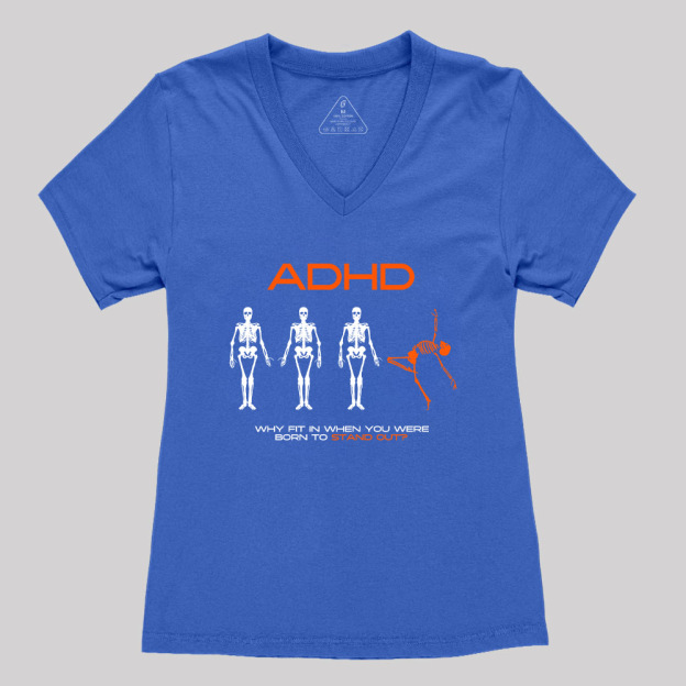 ADHD AWARENESS Geek Women's V-Neck T-shirt
