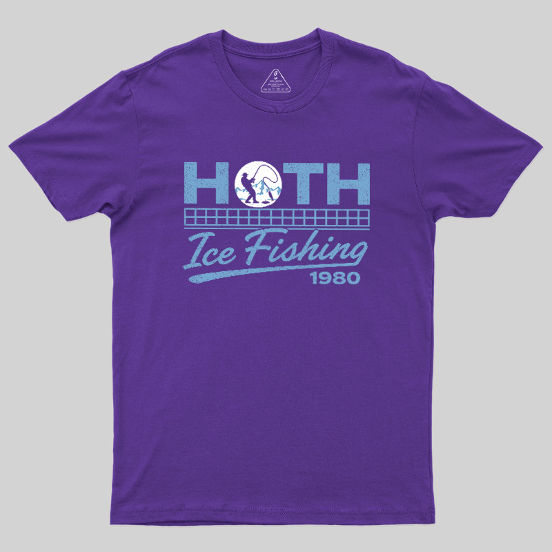 Old School Cold Wilderness Ice Fishing Geek T-Shirt