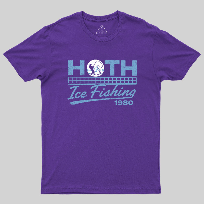 Old School Cold Wilderness Ice Fishing Geek T-Shirt